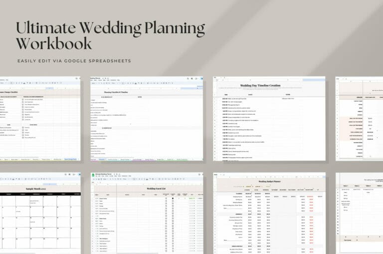6-Month Free Wedding Planning Spreadsheets & Checklists 2024