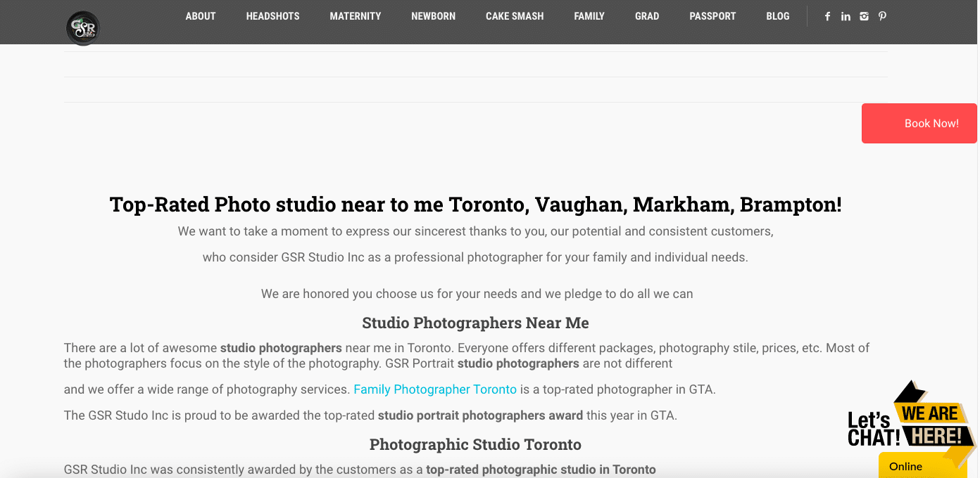 gsr toronto studio LinkedIn Headshot Photographers in Toronto