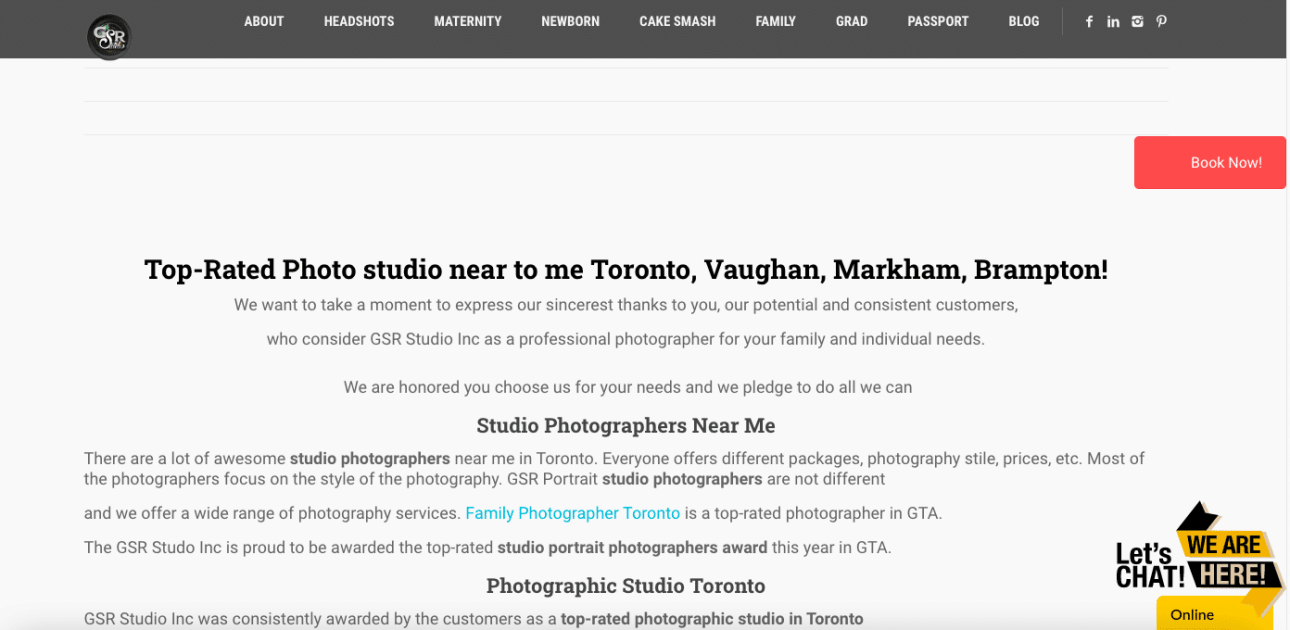 gsr toronto studio LinkedIn Headshot Photographers in Toronto